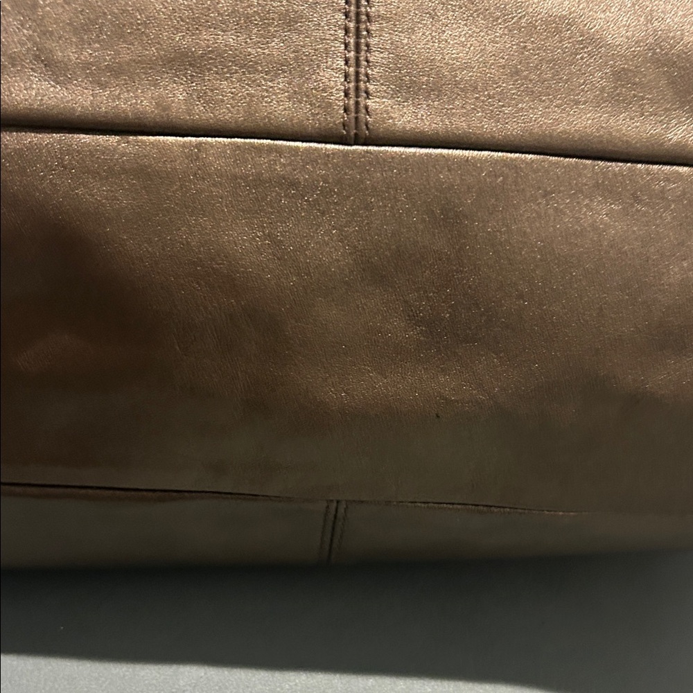 Coach Ashley Metallic Steel Leather Carryall Satchel Handbag NWOT - Picture 7 of 8